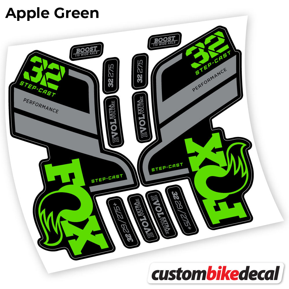 Apple Green decal for Fox 32 SC Performance Step Cast 2021 fork – bike sticker vinyl
