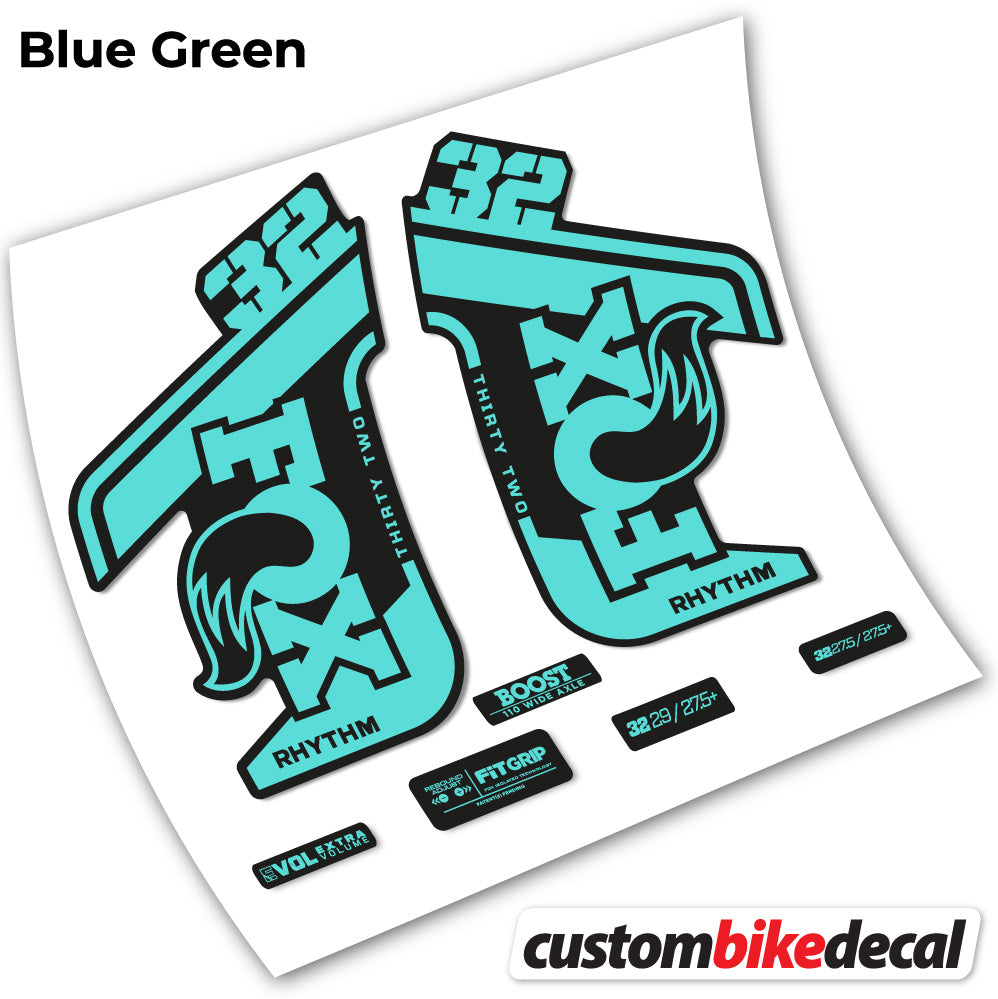 Blue Green decal for Fox Rhythm fork – bike sticker vinyl