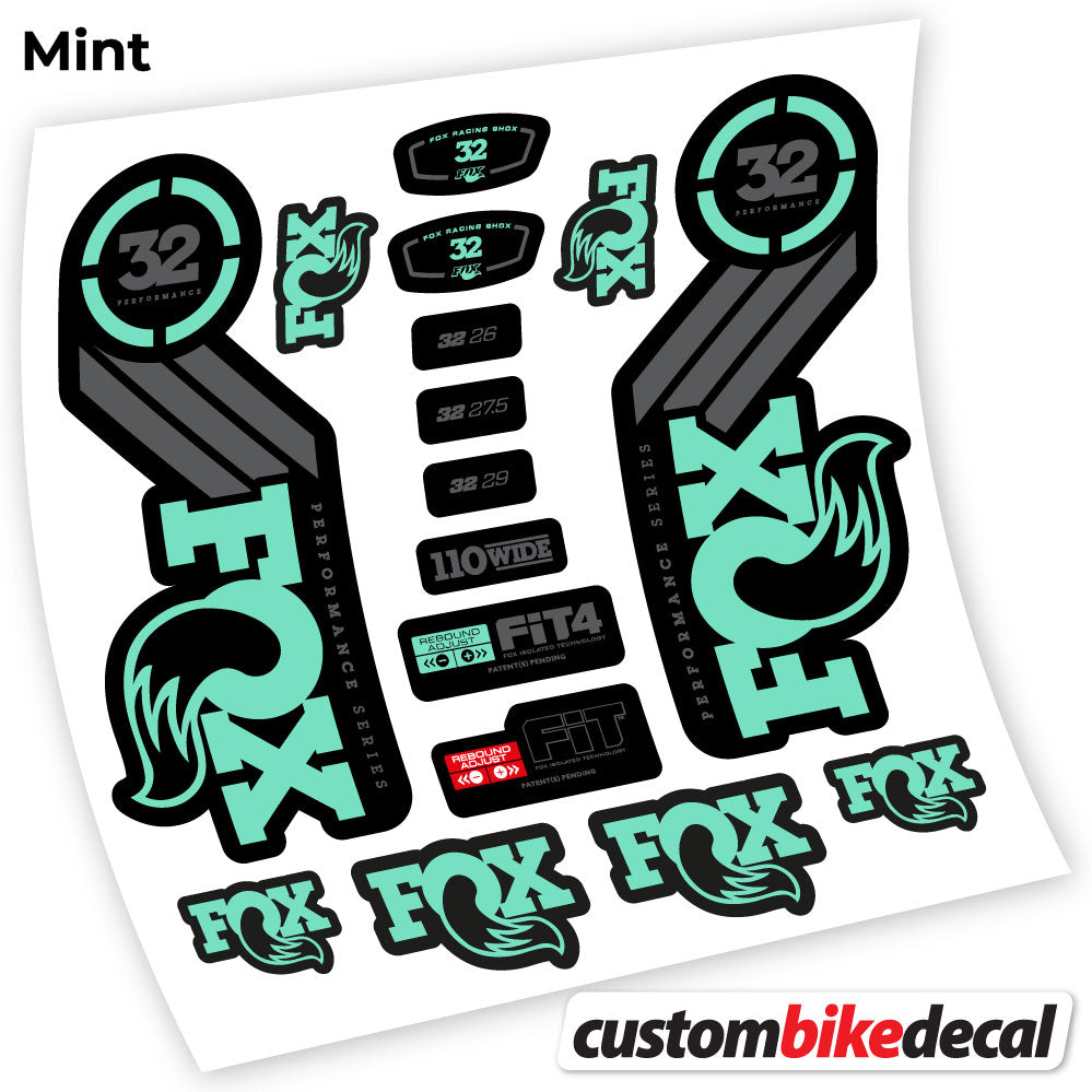 Mint decal for Fox 32 Performance 2016 fork – bike sticker vinyl