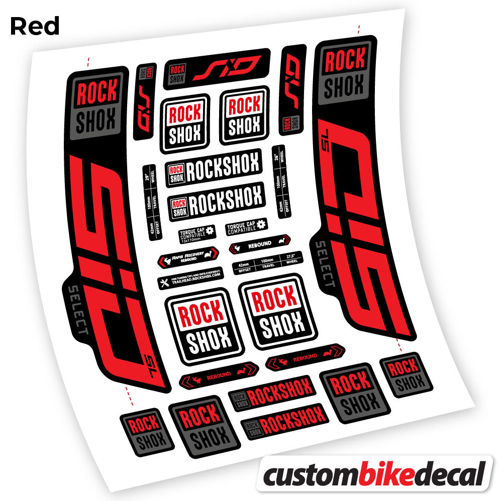 Red decal for Rock Shox Sid Select SL 2021 fork 29" – bike sticker vinyl