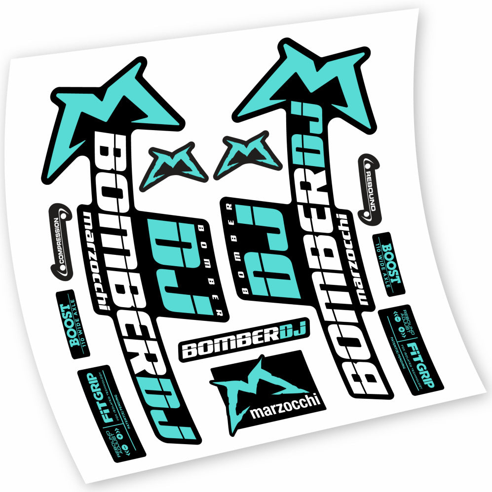 Stickers Marzocchi Bomber DJ 2021 compatibles Autocollants fourche VTT 29"