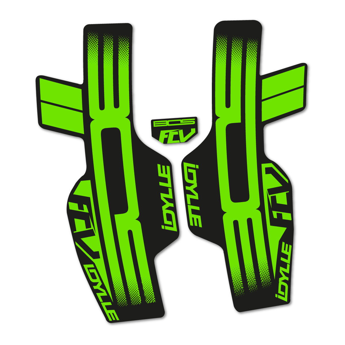 Stickers compatibles BOS Idylle Rare FCV 2017 pour fourche – autocollants vinyle - Vert Pistache