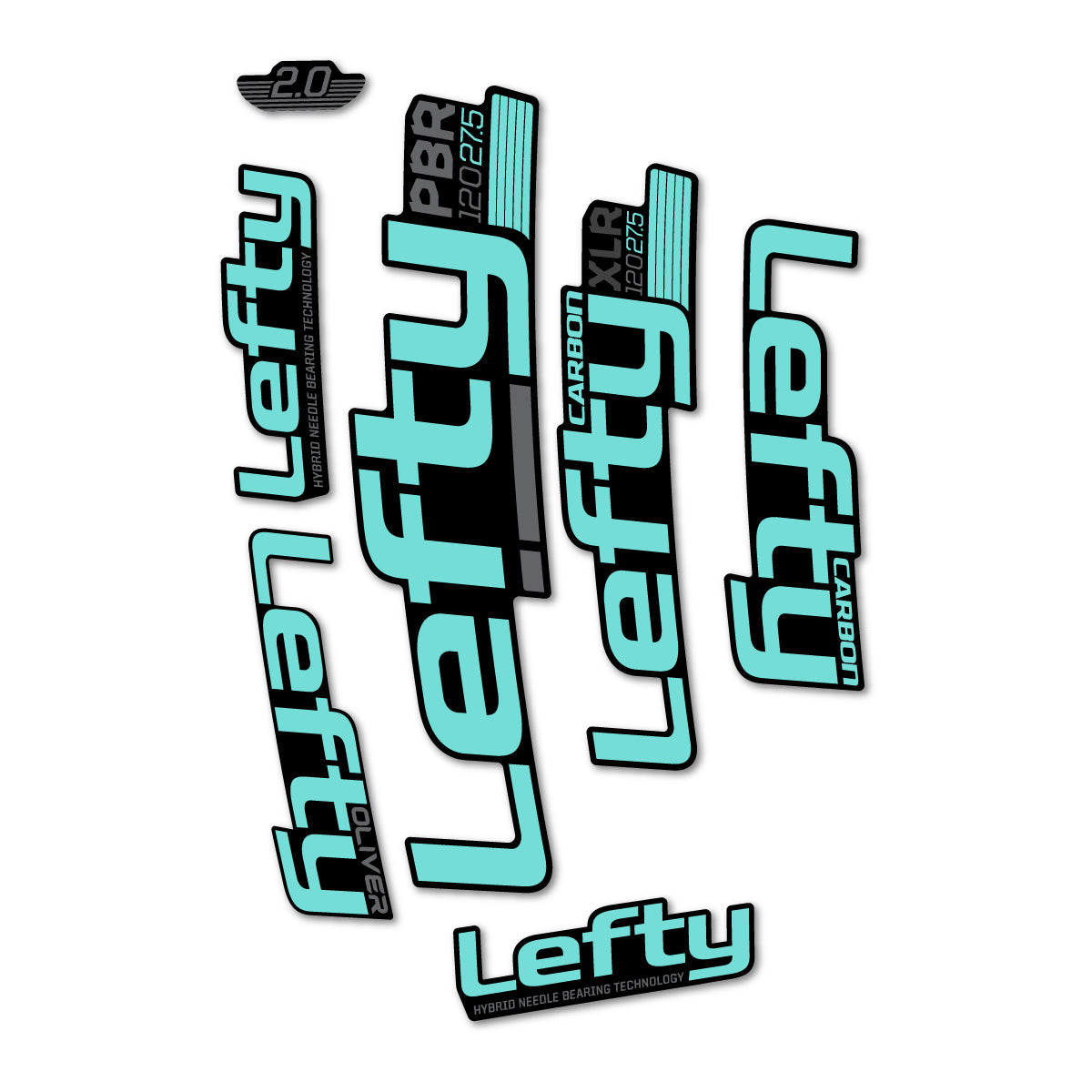 Blue Green decal for Cannondale Lefty XLR PBR 120 2016-2017 fork – bike sticker vinyl