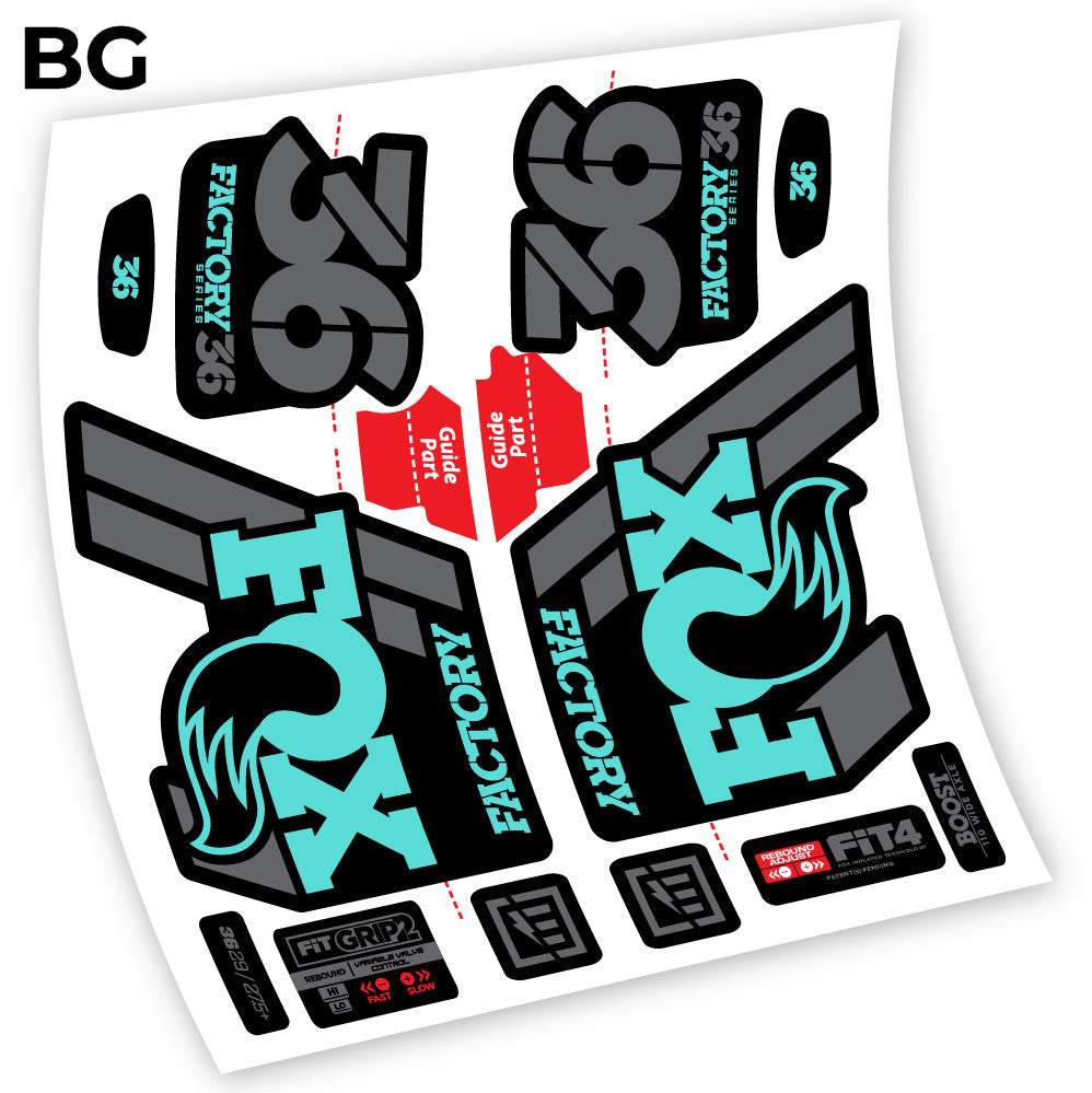 Stickers Fox 36 Factory 2019 compatibles Autocollants fourche VTT