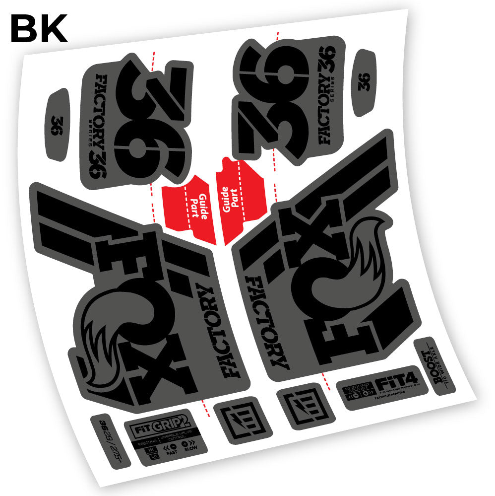 Stickers Fox 36 Factory 2019 compatibles Autocollants fourche VTT