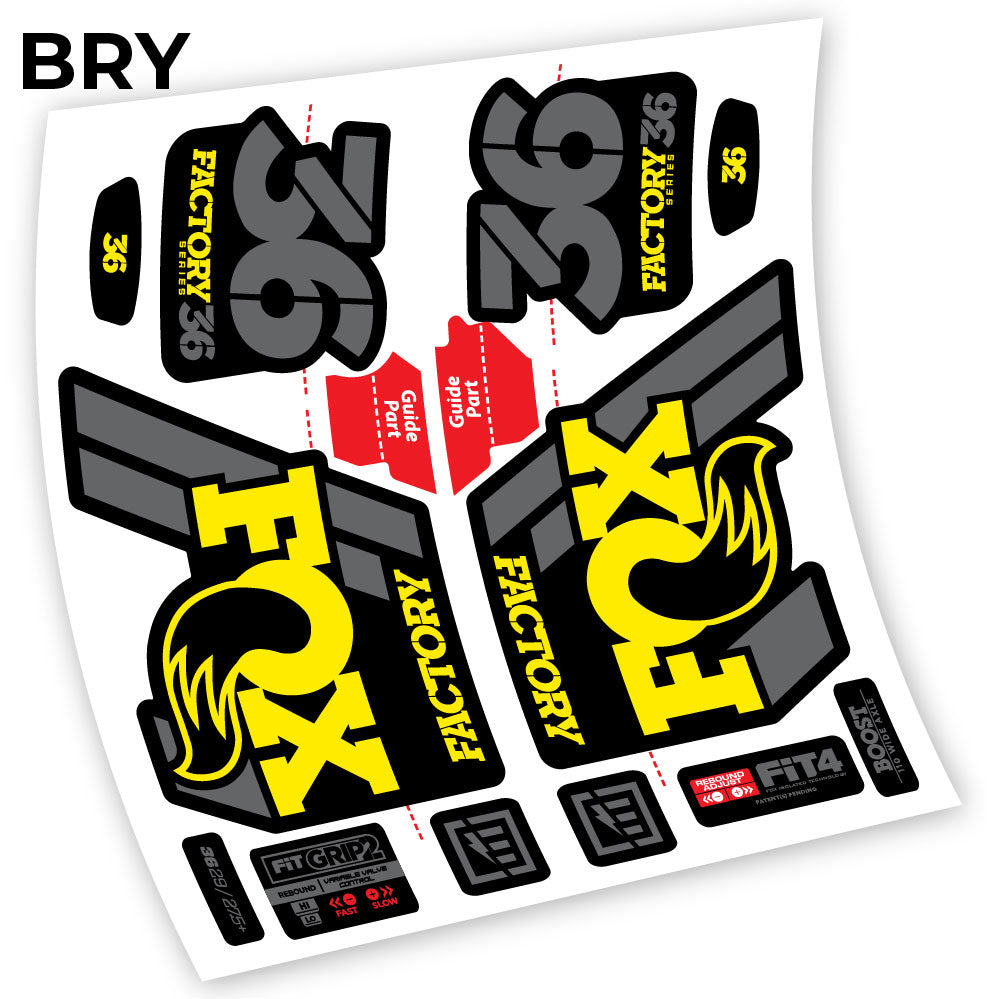 Stickers Fox 36 Factory 2019 compatibles Autocollants fourche VTT