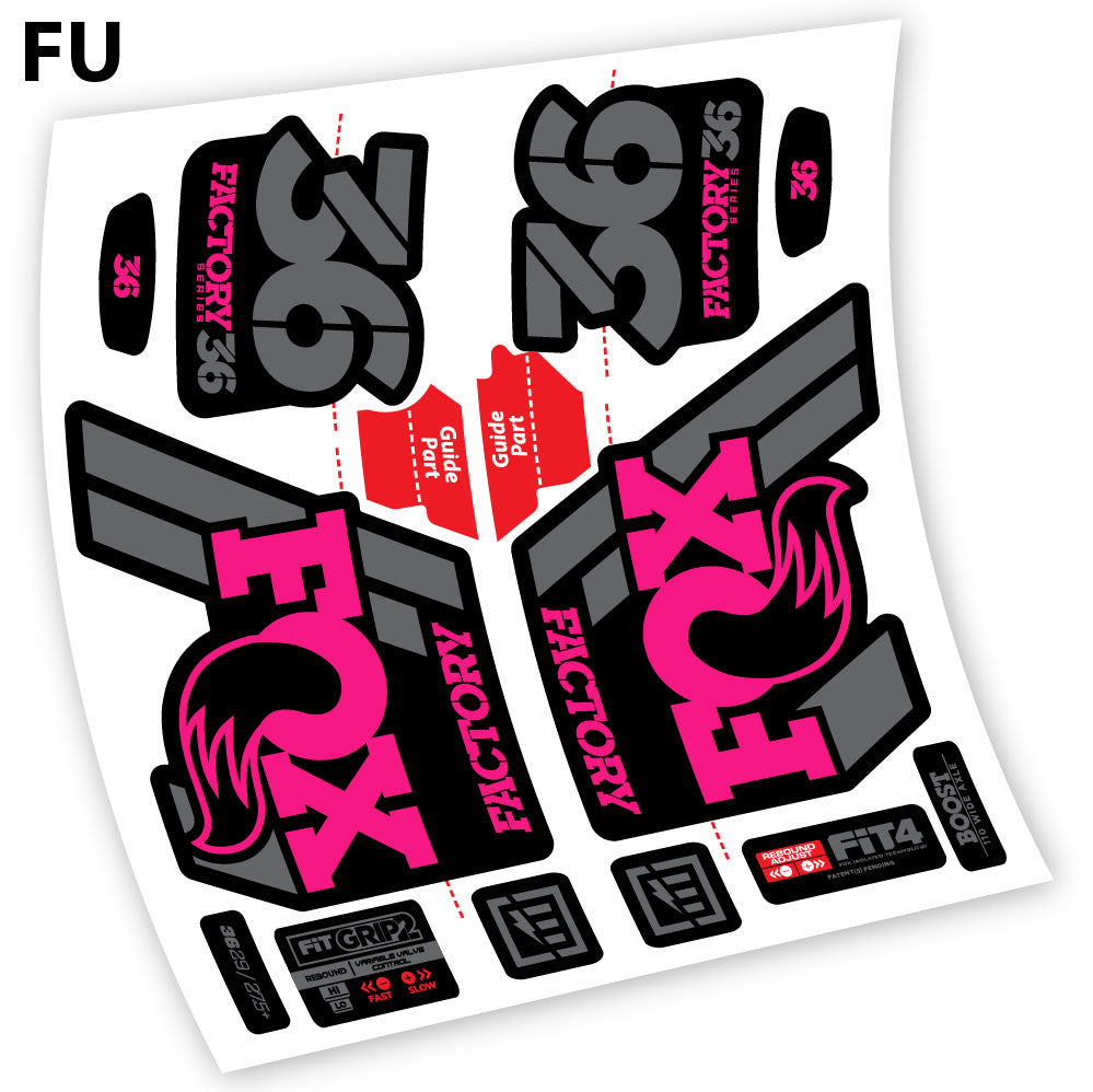 Stickers Fox 36 Factory 2019 compatibles Autocollants fourche VTT
