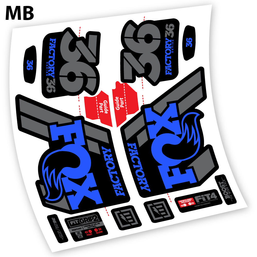 Stickers Fox 36 Factory 2019 compatibles Autocollants fourche VTT