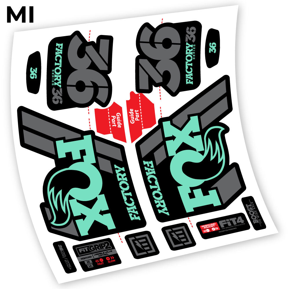 Stickers Fox 36 Factory 2019 compatibles Autocollants fourche VTT