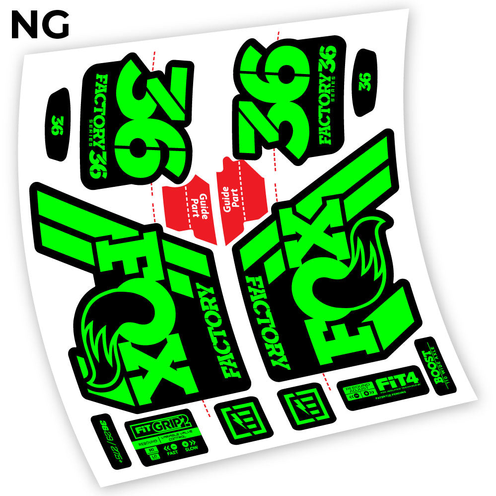 Stickers Fox 36 Factory 2019 compatibles Autocollants fourche VTT
