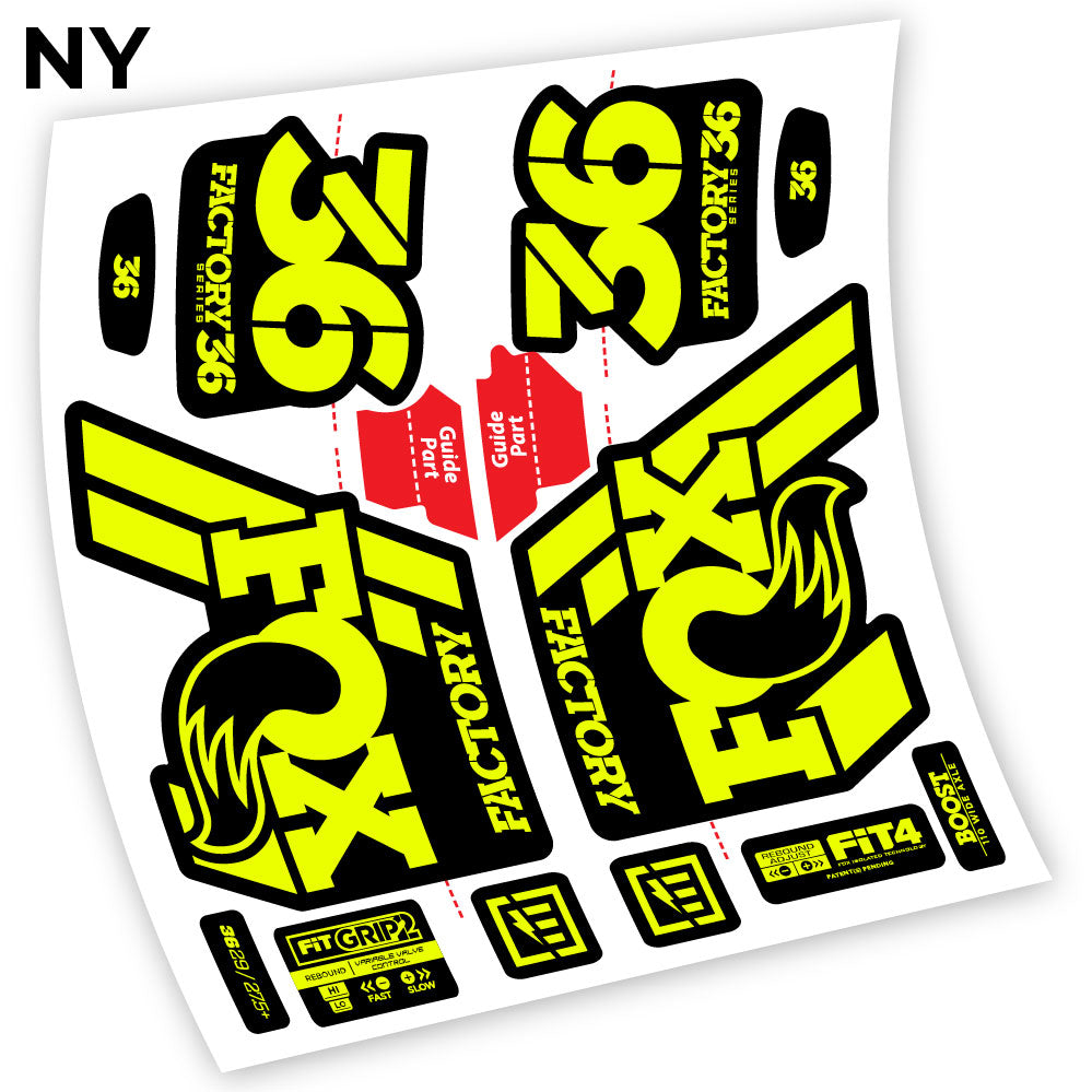Stickers Fox 36 Factory 2019 compatibles Autocollants fourche VTT