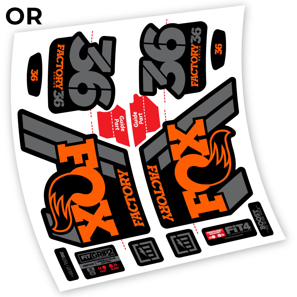 Stickers Fox 36 Factory 2019 compatibles Autocollants fourche VTT