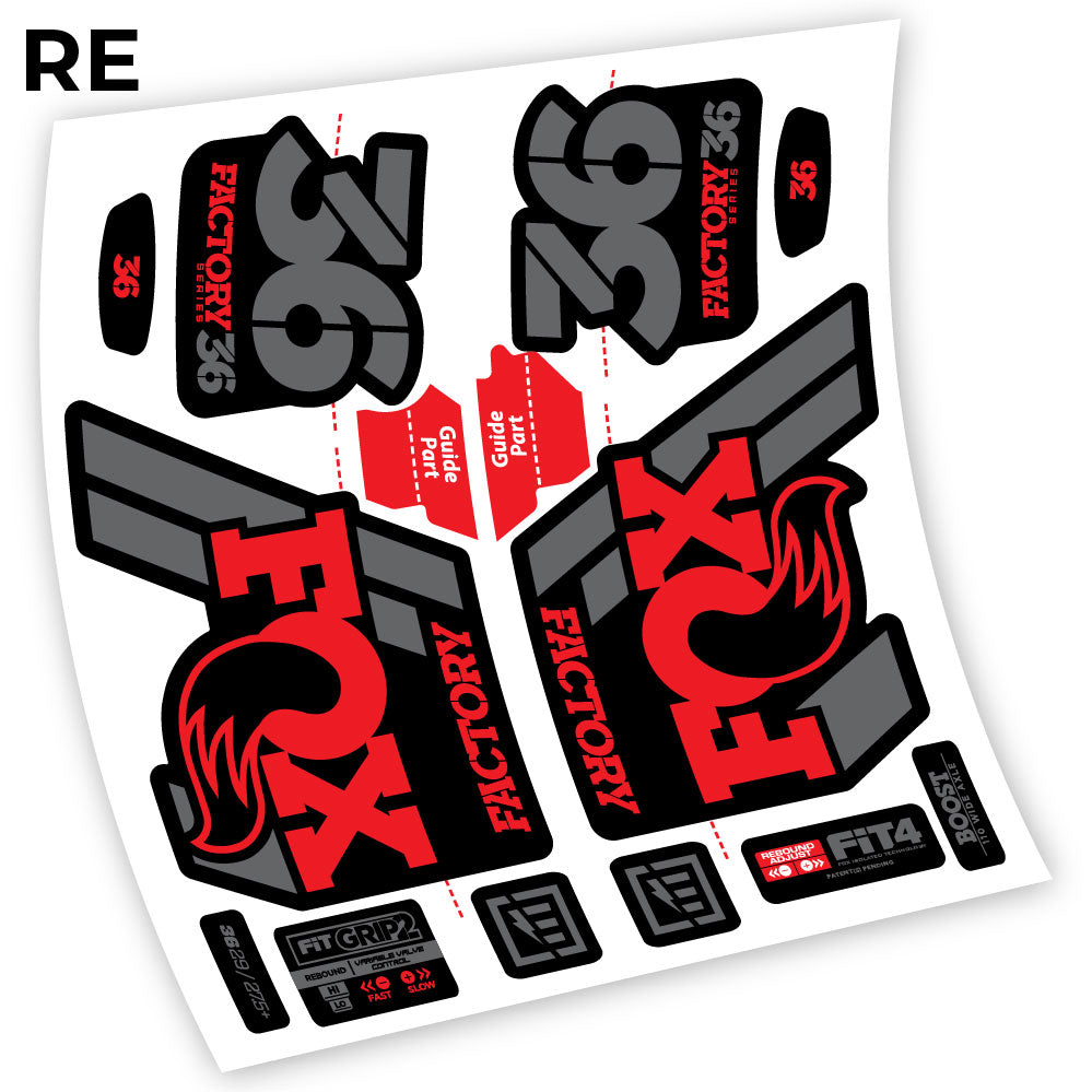 Stickers Fox 36 Factory 2019 compatibles Autocollants fourche VTT