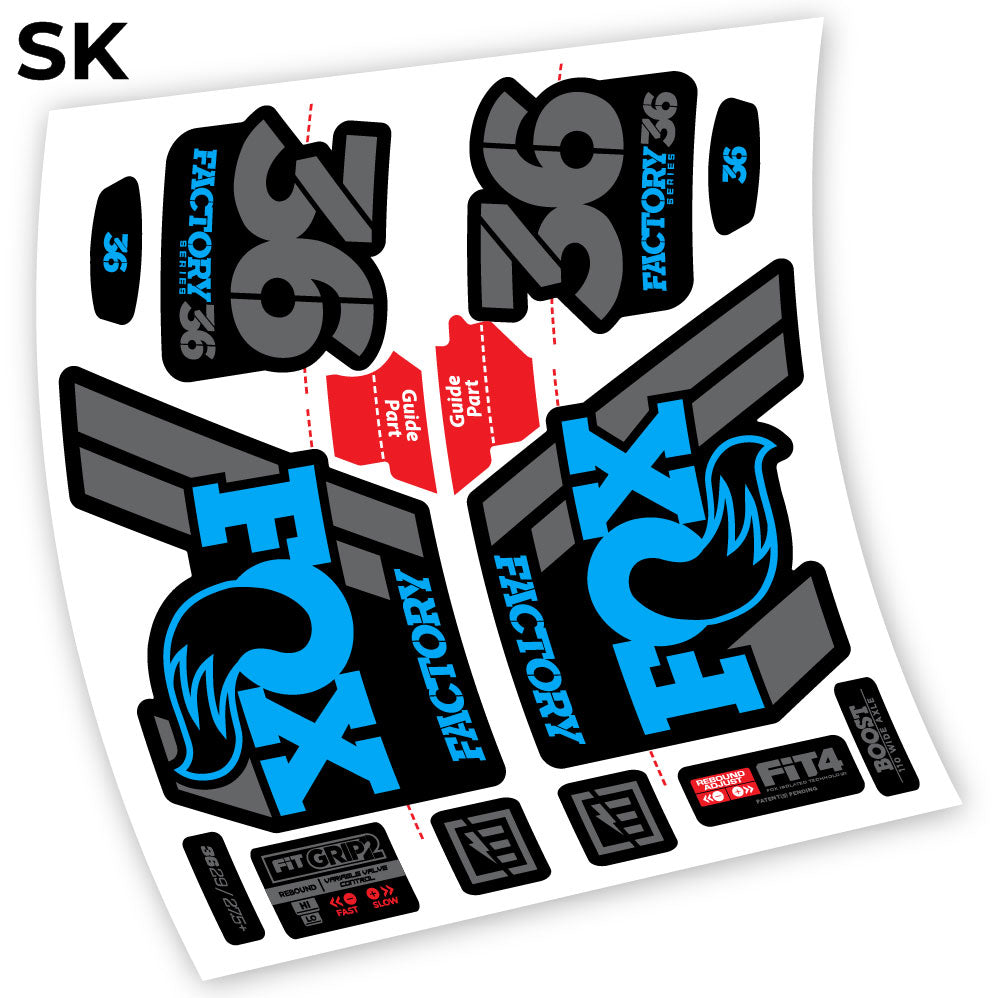 Stickers Fox 36 Factory 2019 compatibles Autocollants fourche VTT