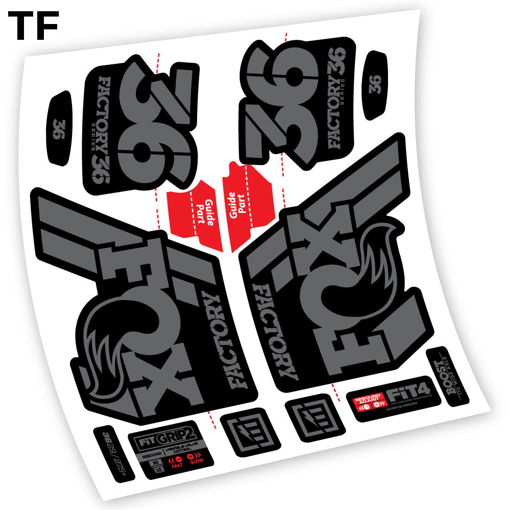 Stickers Fox 36 Factory 2019 compatibles Autocollants fourche VTT