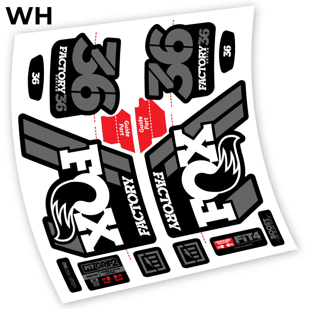 Stickers Fox 36 Factory 2019 compatibles Autocollants fourche VTT