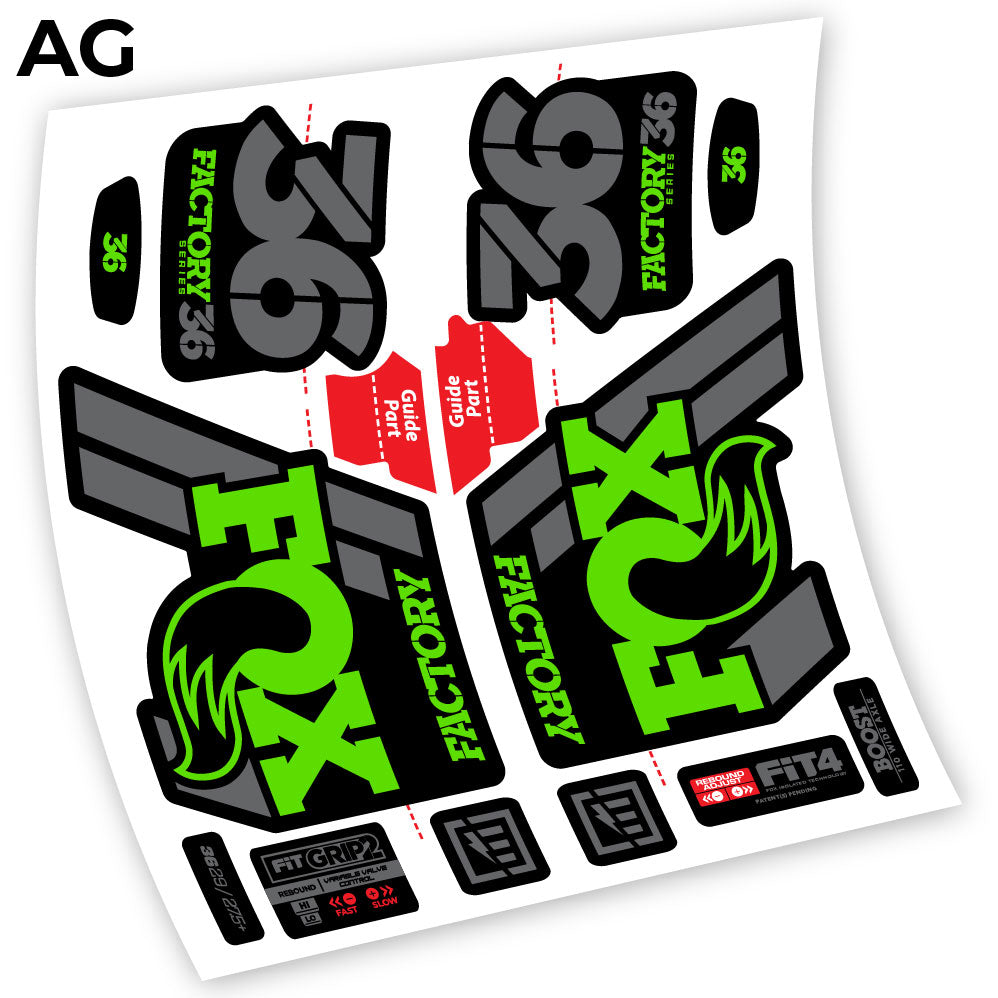 Stickers Fox 36 Factory 2019 compatibles Autocollants fourche VTT