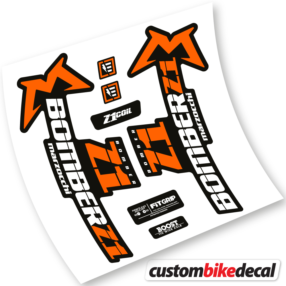 Orange decal for Marzocchi Bomber Z1 2019 & 2020 fork – bike sticker vinyl