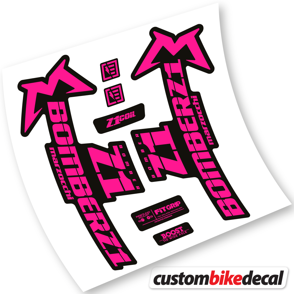 Neon Pink decal for Marzocchi Bomber Z1 2019 & 2020 fork – bike sticker vinyl