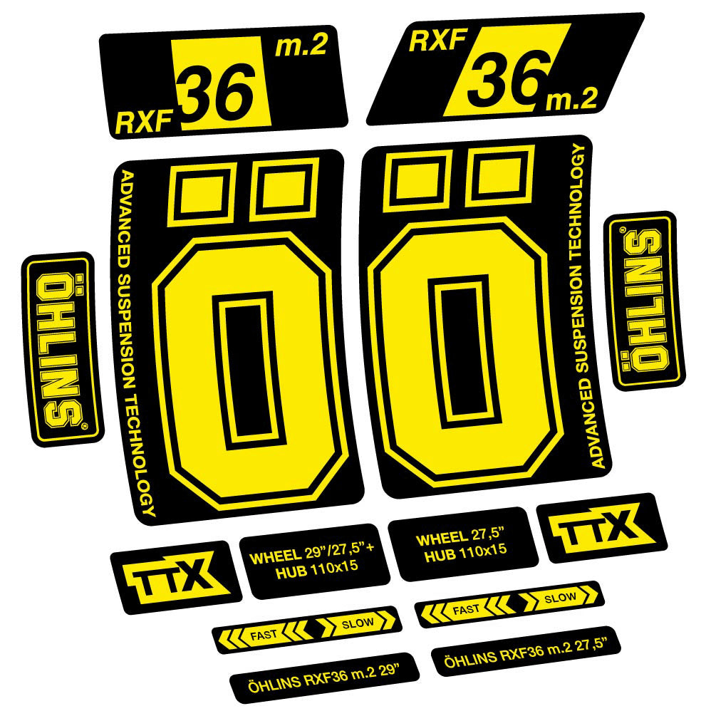 Stickers Ohlins RXF36 M2 2021 compatibles Autocollants fourche 27.5"