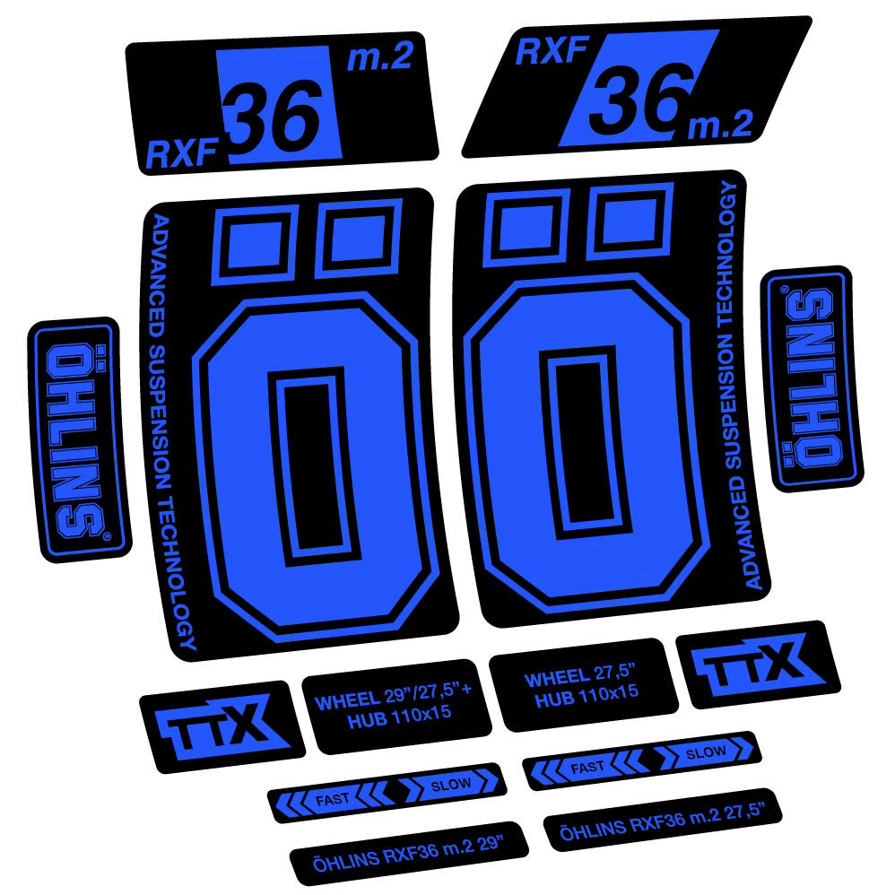 Stickers Ohlins RXF36 M2 2021 compatibles Autocollants fourche 27.5"