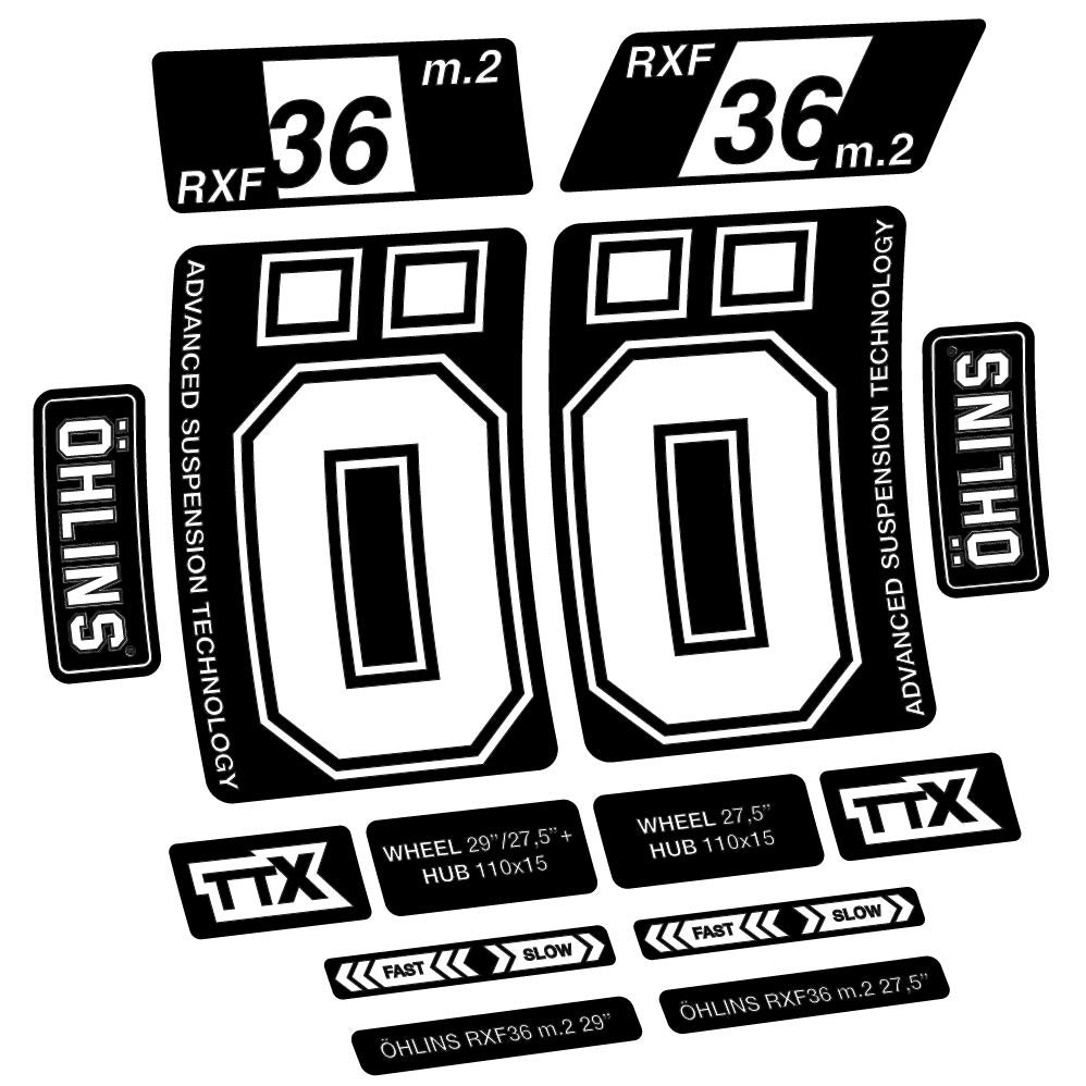 Stickers Ohlins RXF36 M2 2021 compatibles Autocollants fourche 27.5"