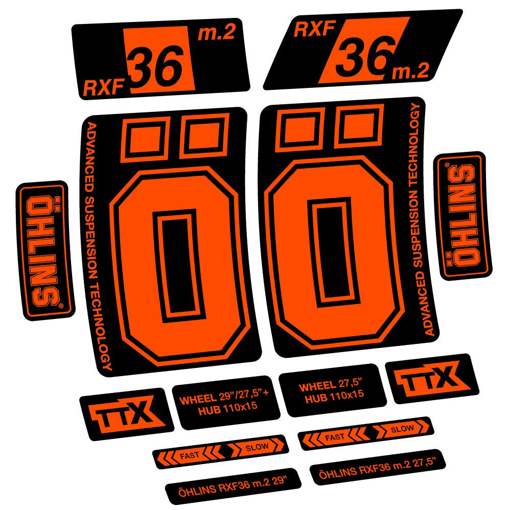 Stickers Ohlins RXF36 M2 2021 compatibles Autocollants fourche 27.5"