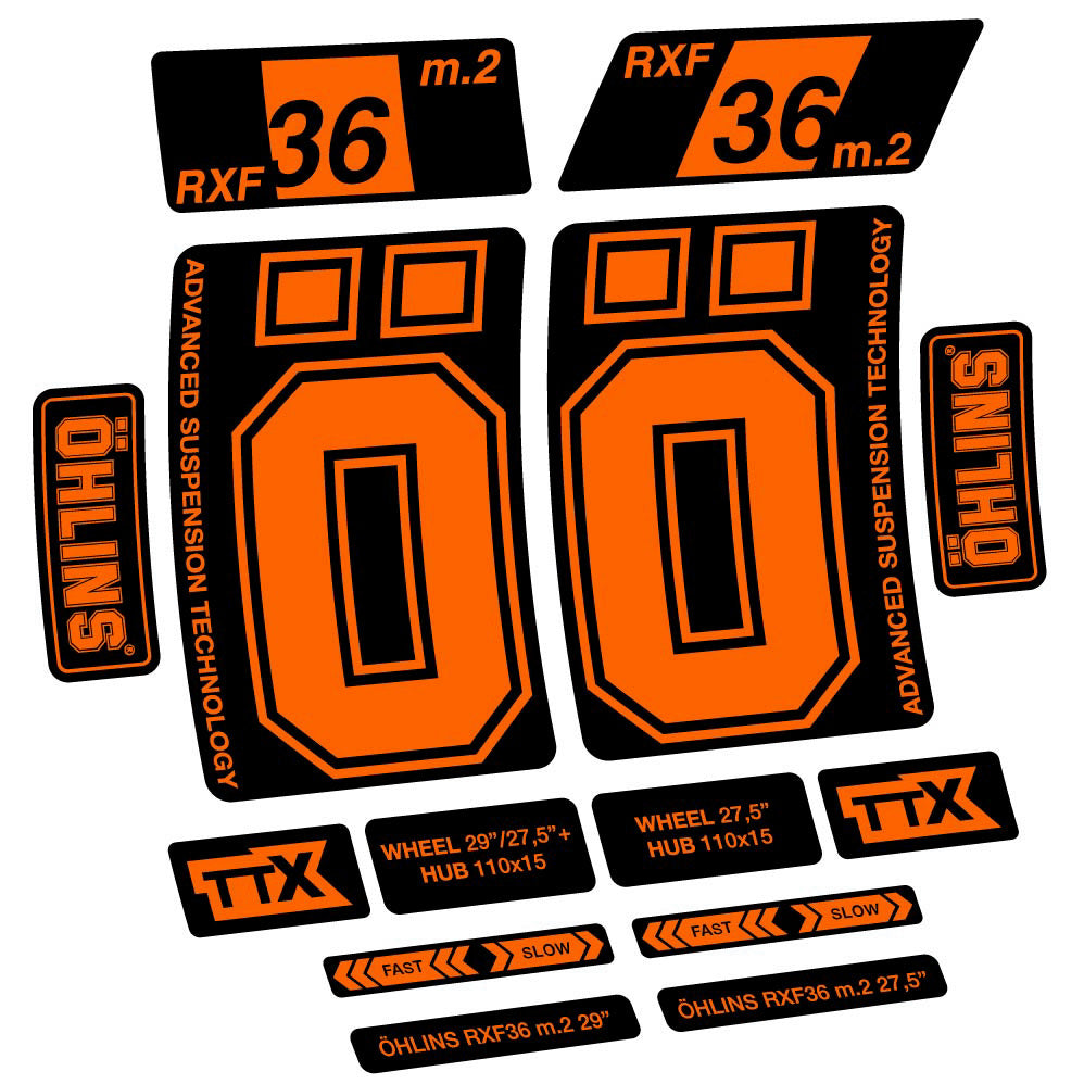 Stickers Ohlins RXF36 M2 2021 compatibles Autocollants fourche 27.5"
