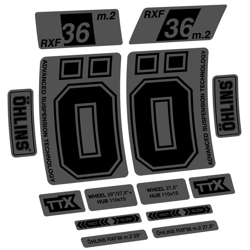 Stickers Ohlins RXF36 M2 2021 compatibles Autocollants fourche 27.5"