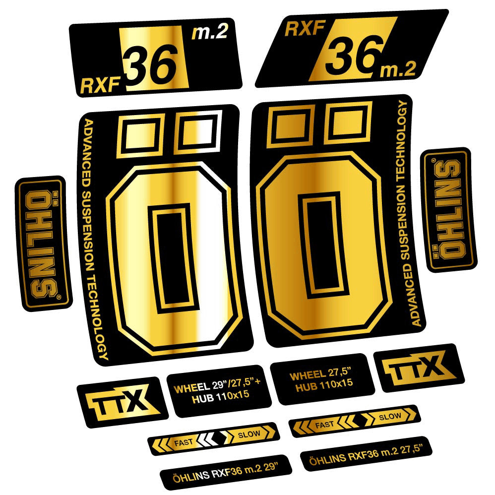 Stickers Ohlins RXF36 M2 2021 compatibles Autocollants fourche 27.5"
