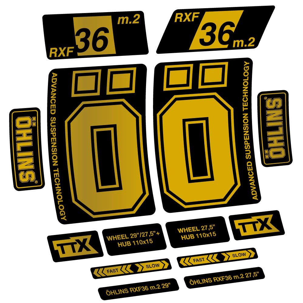 Stickers Ohlins RXF36 M2 2021 compatibles Autocollants fourche 27.5"