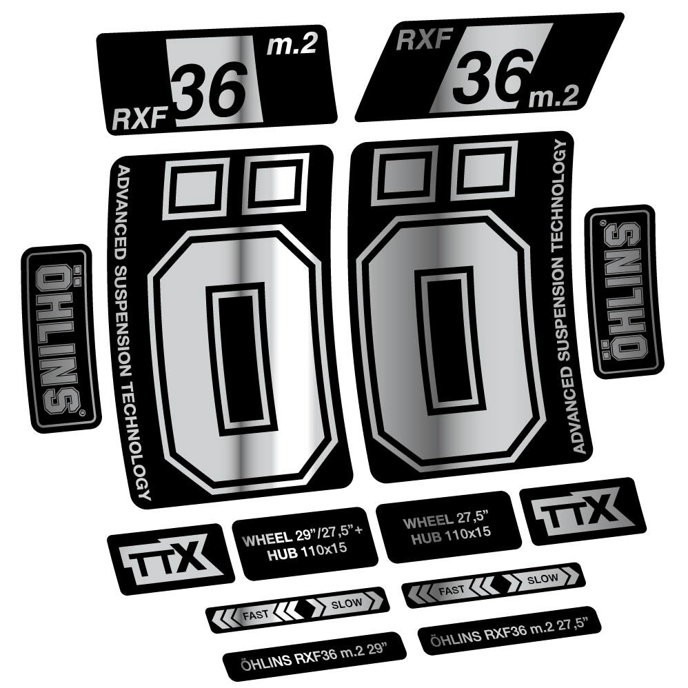 Stickers Ohlins RXF36 M2 2021 compatibles Autocollants fourche 27.5"