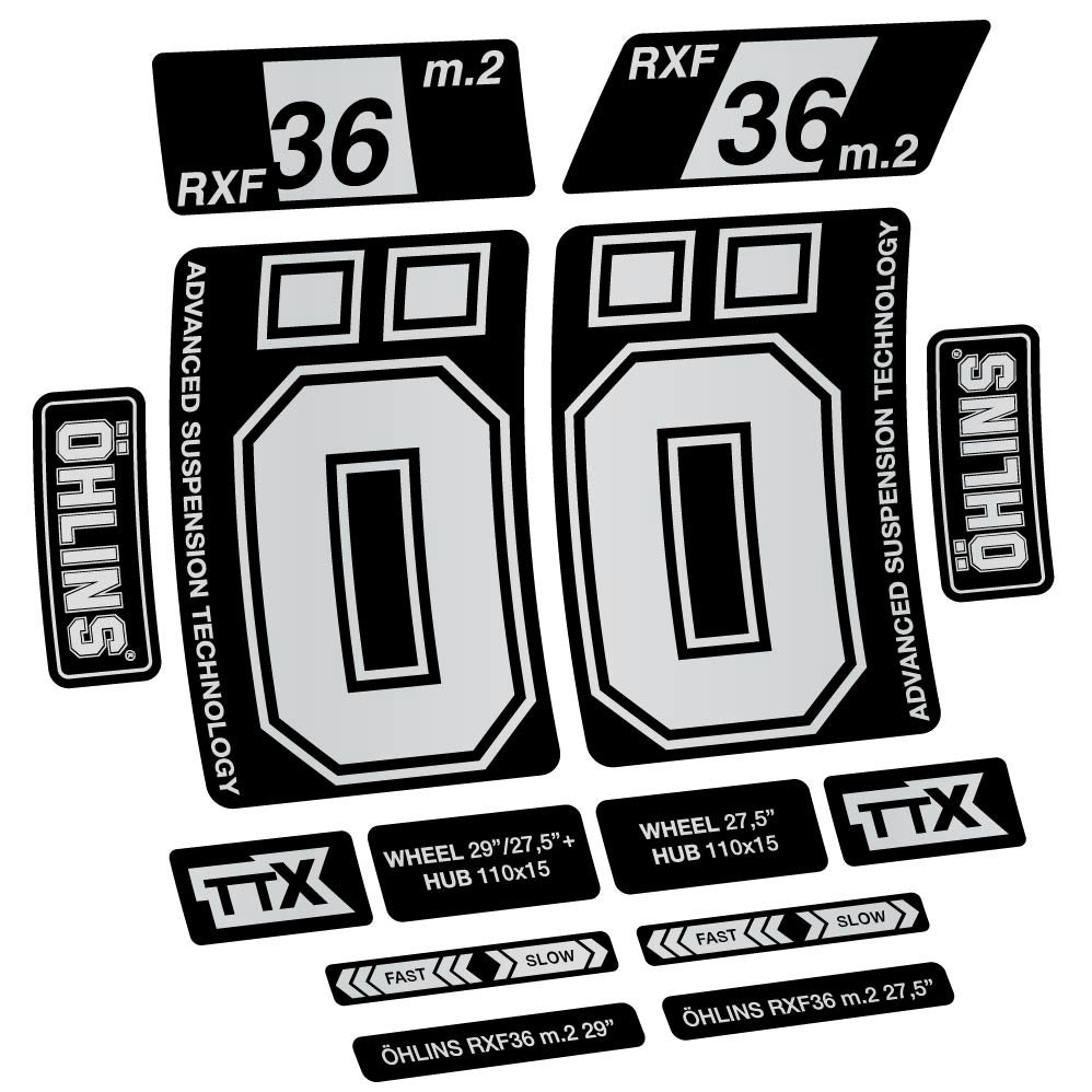 Stickers Ohlins RXF36 M2 2021 compatibles Autocollants fourche 27.5"