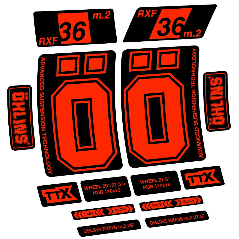 Stickers Ohlins RXF36 M2 2021 compatibles Autocollants fourche 27.5"