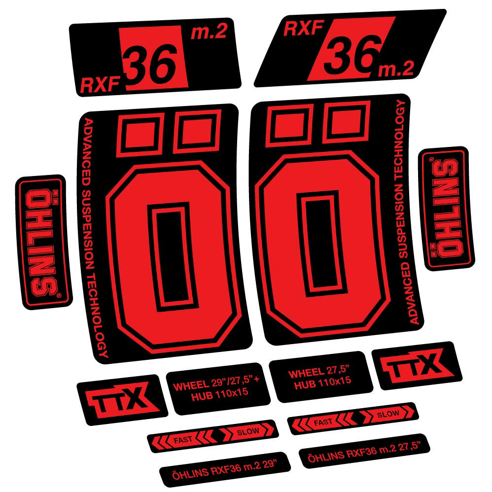 Stickers Ohlins RXF36 M2 2021 compatibles Autocollants fourche 27.5"