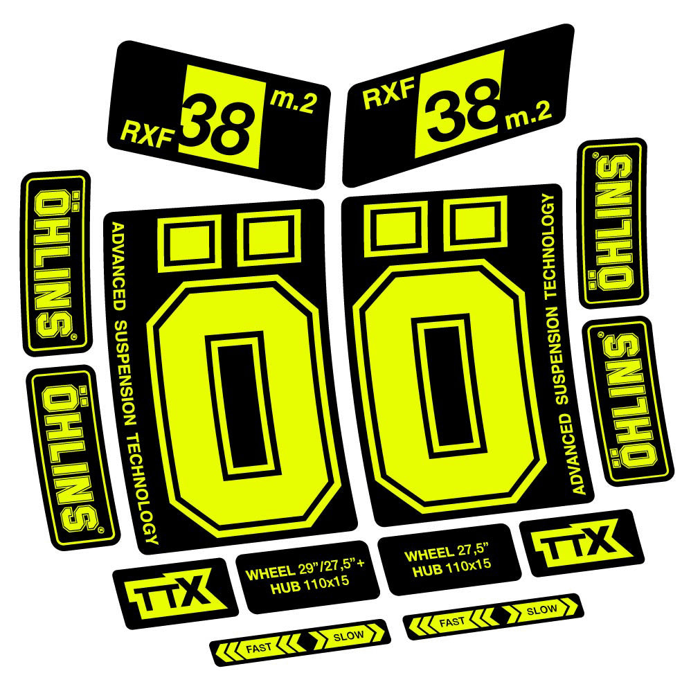Stickers Ohlins RXF38 M2 2021 compatibles Autocollants fourche 27.5"