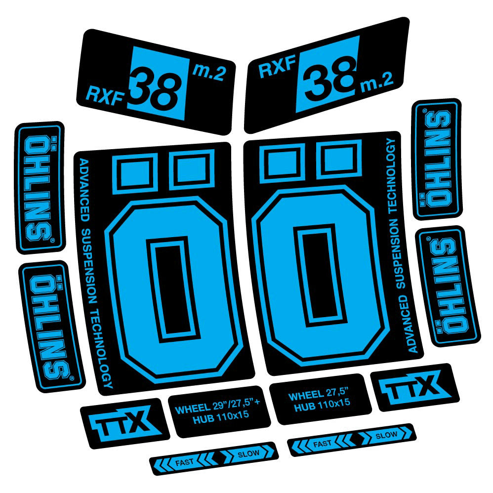 Stickers Ohlins RXF38 M2 2021 compatibles Autocollants fourche 27.5"
