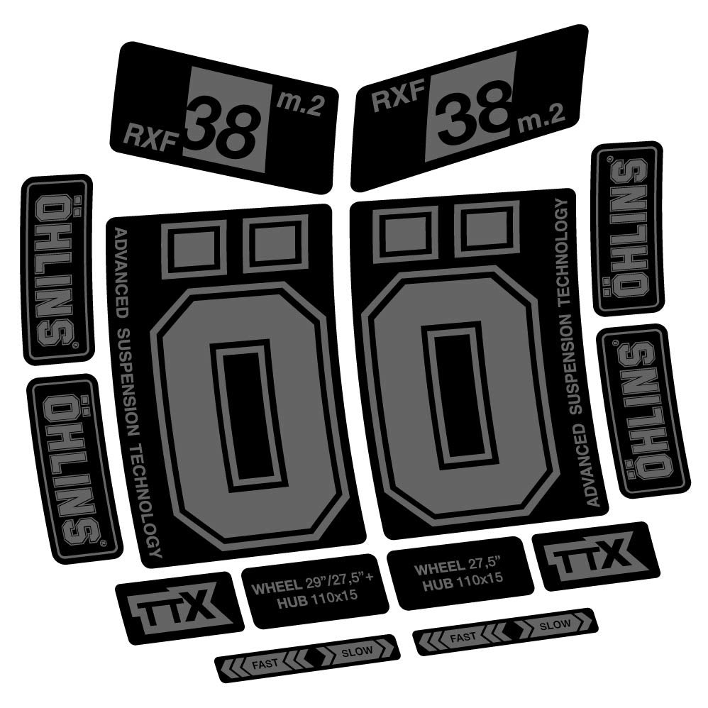 Stickers Ohlins RXF38 M2 2021 compatibles Autocollants fourche 27.5"