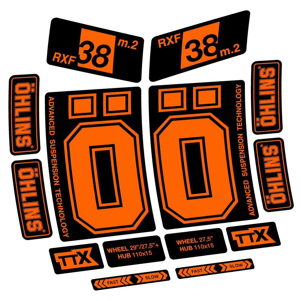 Stickers Ohlins RXF38 M2 2021 compatibles Autocollants fourche 27.5"