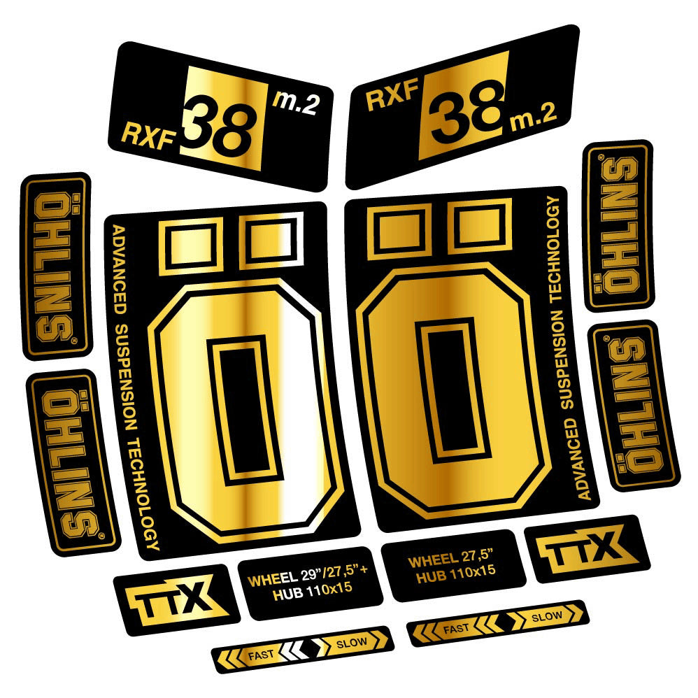 Stickers Ohlins RXF38 M2 2021 compatibles Autocollants fourche 27.5"