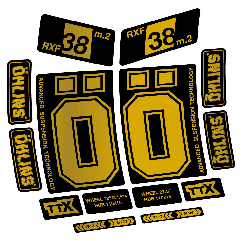 Stickers Ohlins RXF38 M2 2021 compatibles Autocollants fourche 27.5"