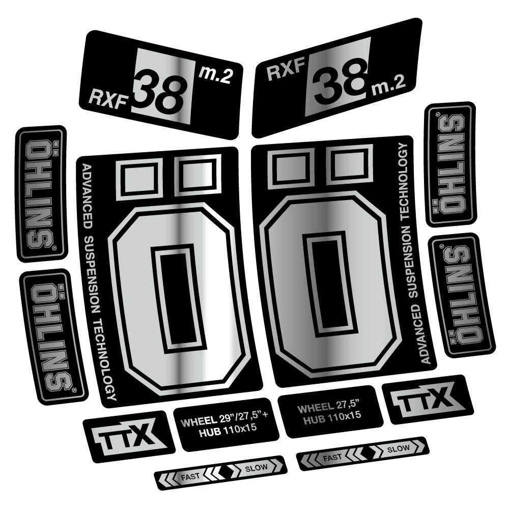 Stickers Ohlins RXF38 M2 2021 compatibles Autocollants fourche 27.5"