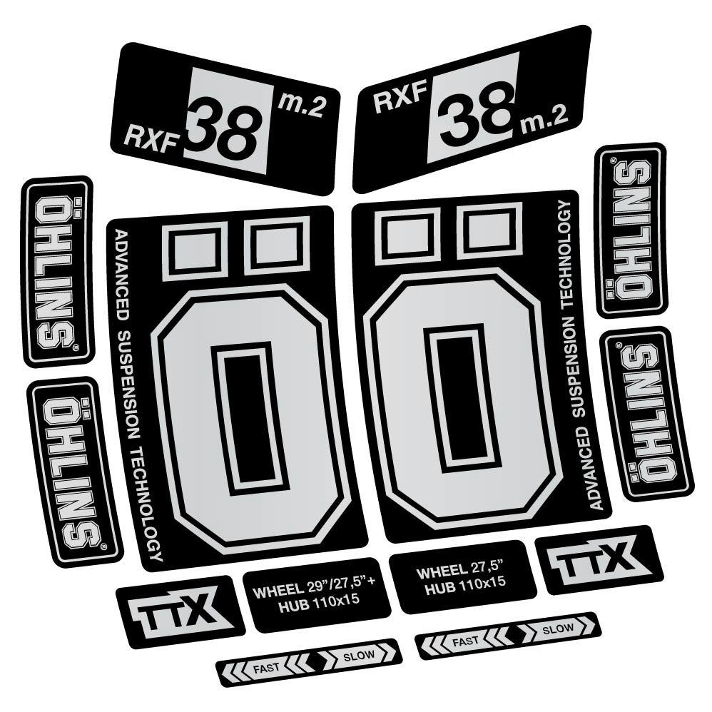 Stickers Ohlins RXF38 M2 2021 compatibles Autocollants fourche 27.5"