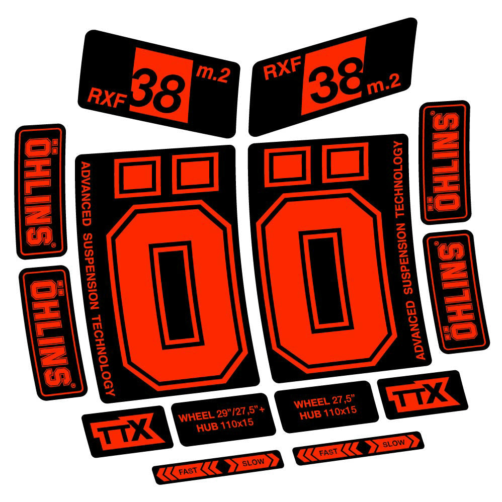 Stickers Ohlins RXF38 M2 2021 compatibles Autocollants fourche 27.5"