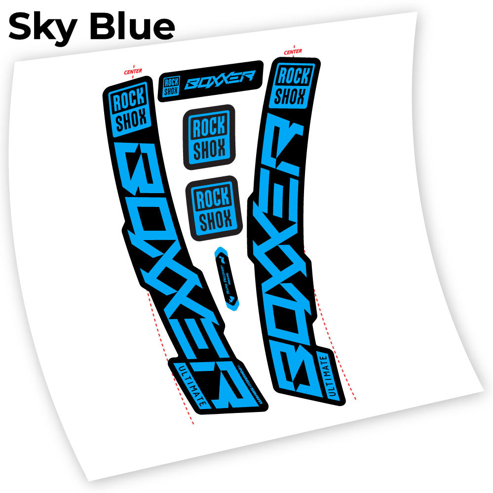 Stickers Rock Shox Boxxer Ultimate 2020 compatibles Autocollants fourche VTT 27.5"