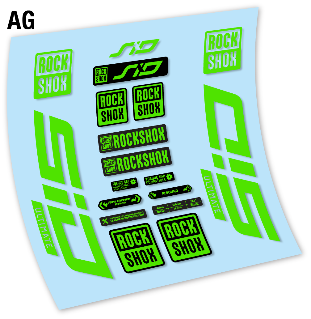 Stickers Rock Shox Sid Ultimate 2021 compatibles Autocollants fourche VTT 27.5"