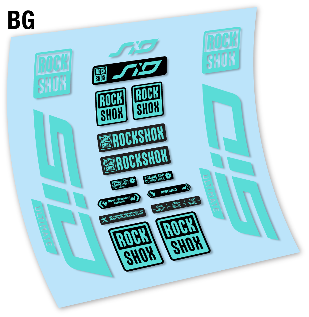 Stickers Rock Shox Sid Ultimate 2021 compatibles Autocollants fourche VTT 27.5"