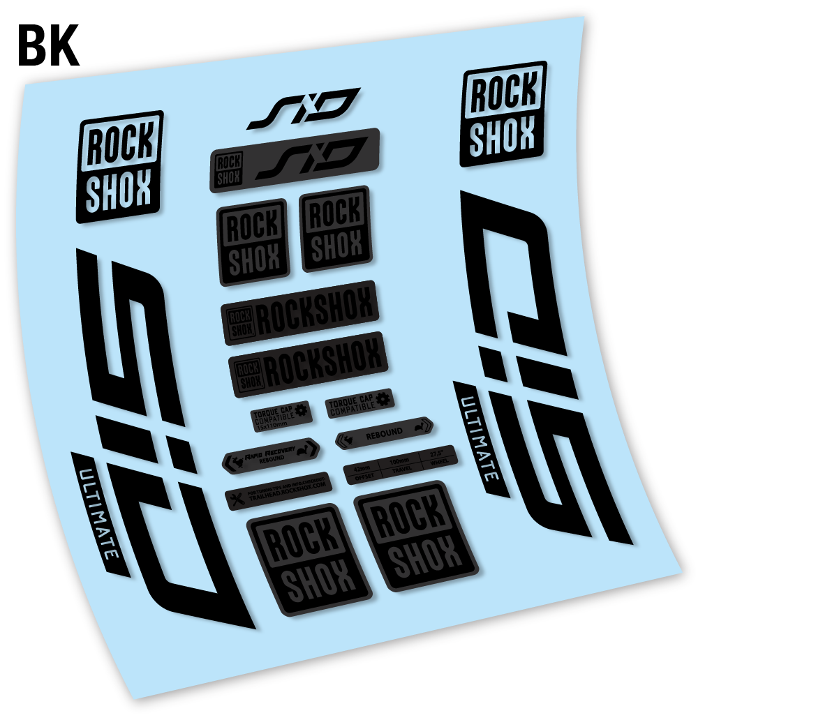 Stickers Rock Shox Sid Ultimate 2021 compatibles Autocollants fourche VTT 27.5"
