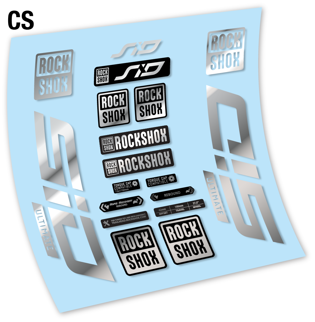 Stickers Rock Shox Sid Ultimate 2021 compatibles Autocollants fourche VTT 27.5"