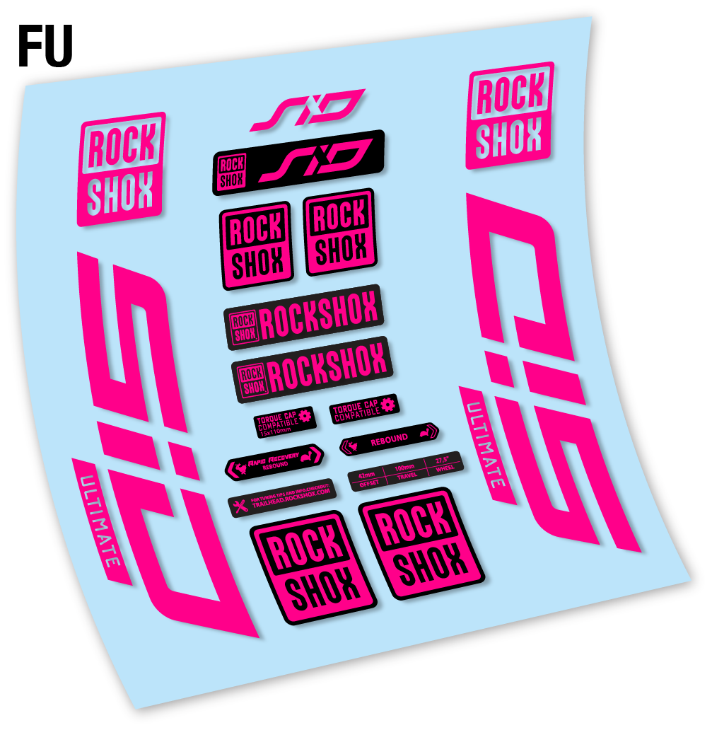 Stickers Rock Shox Sid Ultimate 2021 compatibles Autocollants fourche VTT 27.5"
